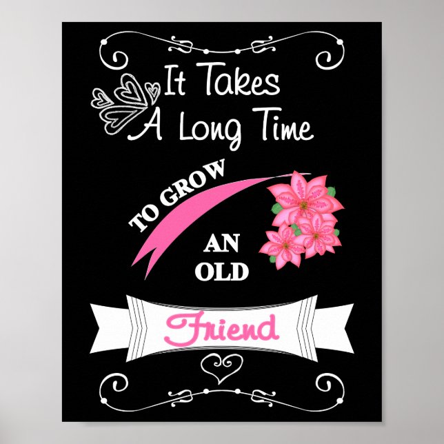 Poster Mignonne Dire Pour Une Vielle Typographie D'Ami (Devant)