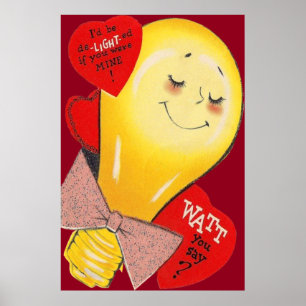 Poster Mignonne drôle Bizarre Bizarre Coeur Valentine