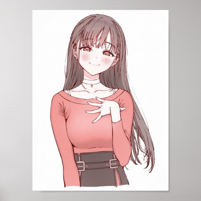Poster mignonne fille anime (Devant)