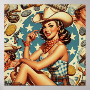 Poster Mignonne fille Vintage