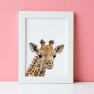 Poster Mignonne Garderie de Bébé Girafe Safari de la Jung