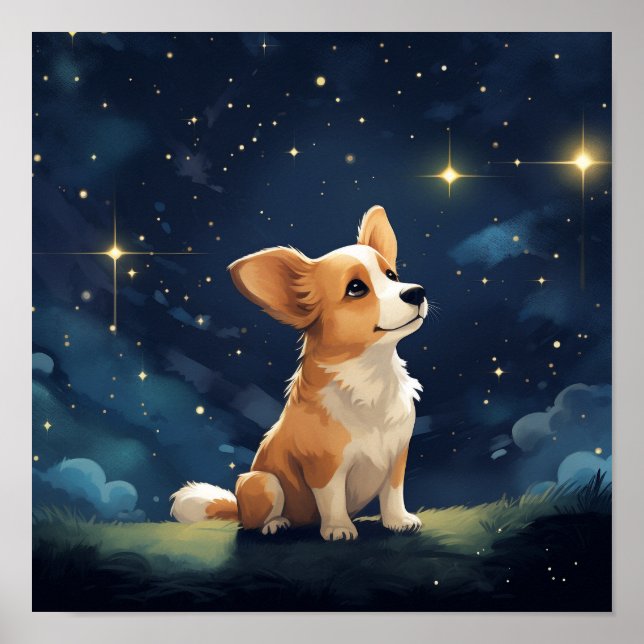 Poster Mignonne Gazer Pembroke Corgi (Devant)