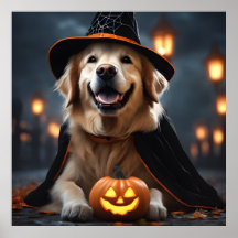 Mignonne Halloween Golden Retriever Chien Octobre