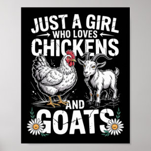 Poster Mignonne juste une fille qui aime le poulet et l'é