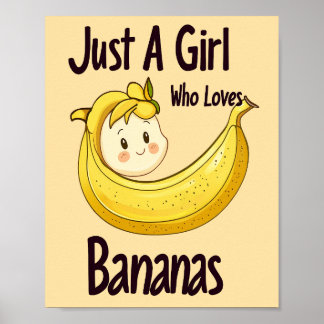 Poster Mignonne Juste Une Fille Qui Aime Les Bananes Amat