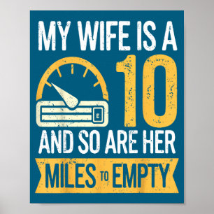 Poster Mignonne Ma femme 10 donc ses kilomètres vides drô