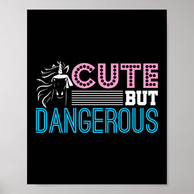 Poster Mignonne mais dangereux Martial Arts Unicorn (Devant)