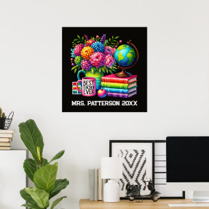 Poster Mignonne meilleure enseignante jamais ajouter nom