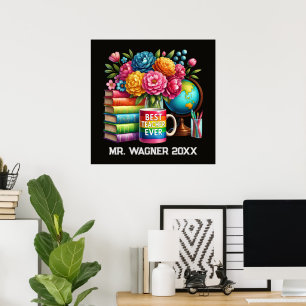 Poster Mignonne meilleure enseignante jamais ajouter nom 