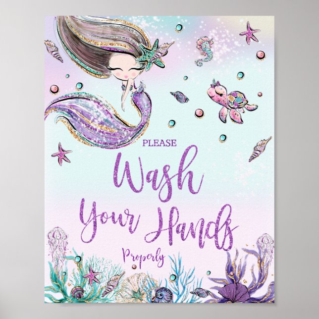 Poster Mignonne Mignonne Whimsical Lavez Vos Mains Salle  (Devant)