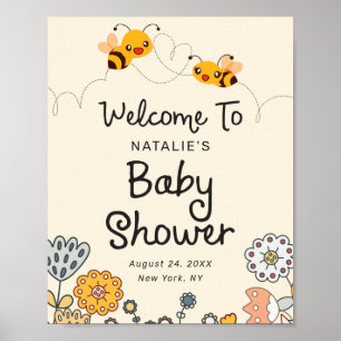 Poster Mignonne Qu'est-ce que ça va être Révéler Baby sho