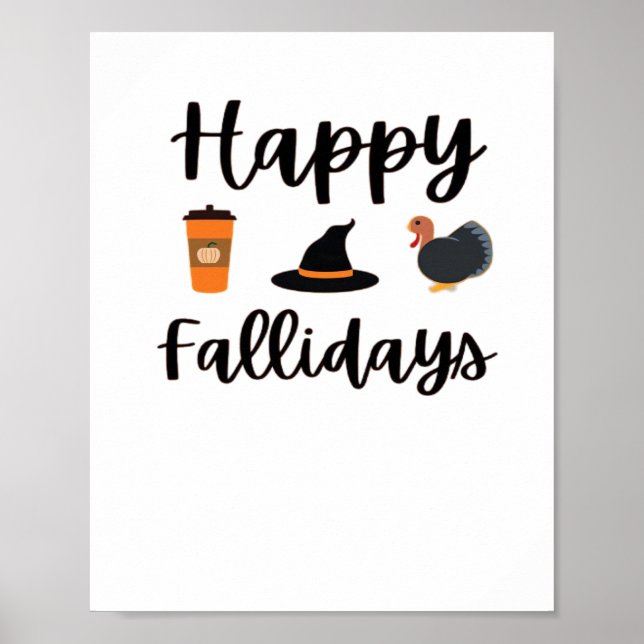 Poster Mignonne saison d'automne Joyeux Fallidays Thanksg (Devant)