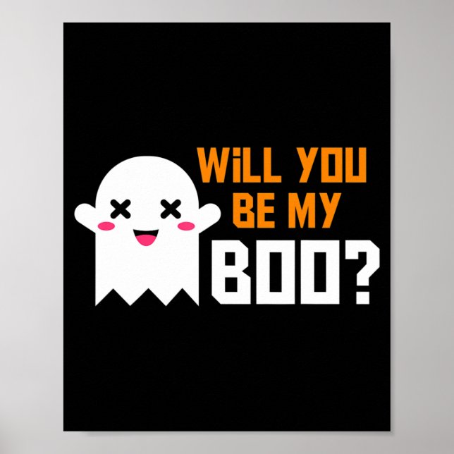 Poster Mignonne Seras-Tu Mon Halloween Fantôme De Boo ! P (Devant)