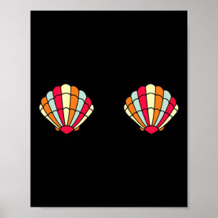 Poster Mignonne sirène costume d'Halloween Tee Fun Girl