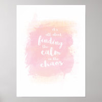 Mignonne Trouver calme dans le chaos aquarelle cal