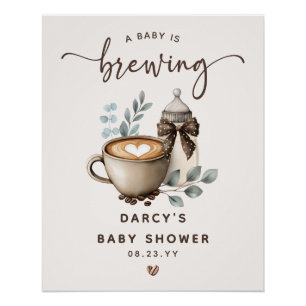 Poster Mignonne 'Un bébé est en train de brasser' Café Ba