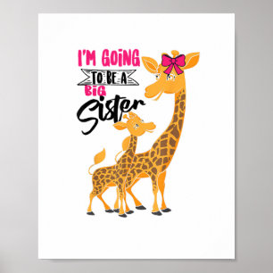 Poster Mignonne Va Devenir Une Grande Soeur Girafes Fille
