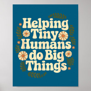 Poster Mignons Groovy Aidant Petits Humains Grands