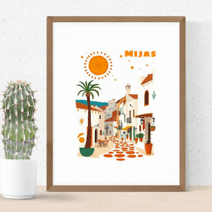 Poster Mijas Espagne vacances Andalucia Côte soleil 