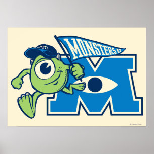Poster Mike avec le drapeau Monsters U
