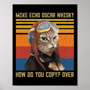 Poster Mike Echo Oscar Whisky Comment Copier - Vintage C