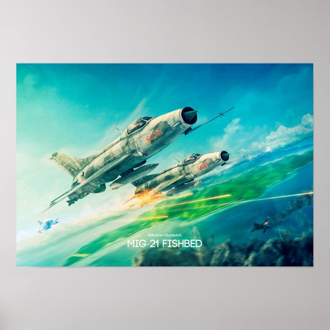 Poster Mikoyan-Gurevich  MiG-21 Fishbed (Front)