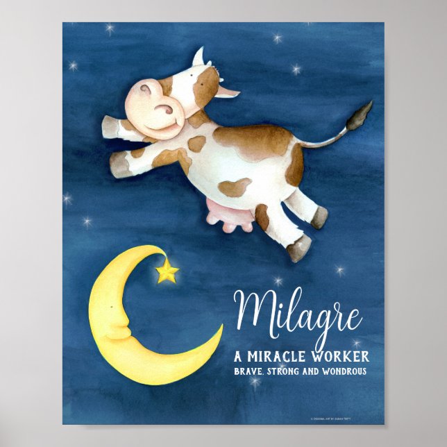 Poster Milagre nom signifiant l'art de la vache blanche s (Devant)