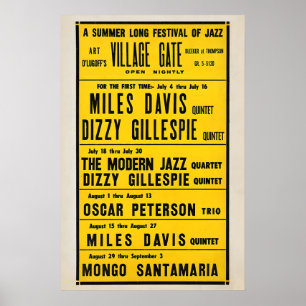 Poster Miles Davis - Dizzy Gillespie - Mongo Santamaria