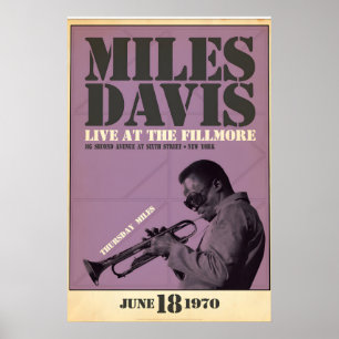 Poster Miles Davis en concert au Fillmore, jeudi Miles