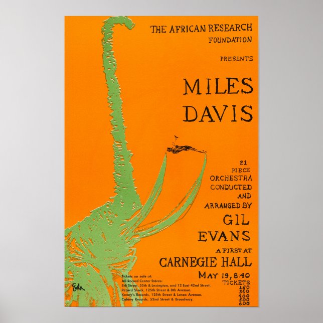 Poster Miles Davis / Gil Evans au concert Carnegie Hall (Devant)