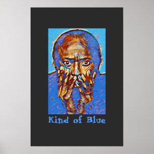 Poster Miles Davis "Un peu de bleu"