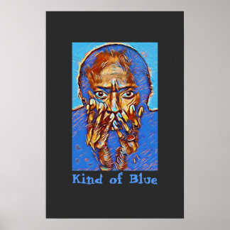 Poster Miles Davis "Un peu de bleu"