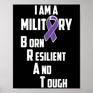 Poster Militaire Mois Enfant Purple Up Fierté Brave Brat