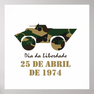 Poster Military vehicle symbol of 25 April Revolution