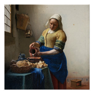 Poster Milkmaid par Johannes Vermeer Glossy