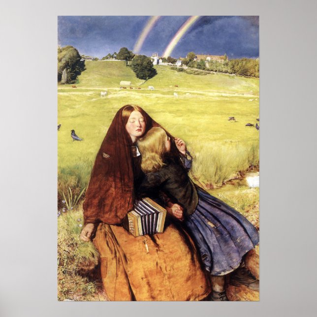 Poster Millais - La fille aveugle 1856 (Devant)