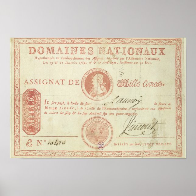 Poster Mille billets de livre avec Louis XVI (Devant)