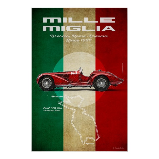 Poster Mille Miglia Vintage (Devant)