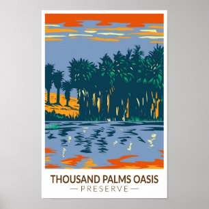 Poster Mille Palms Oasis Preserve Californie Vintage
