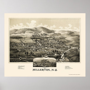 Poster Millerton Avec Irondale, NY Carte Panoramique - 18