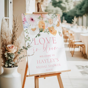 Poster Millie Floral Love en Fleur Mariage Bienvenue