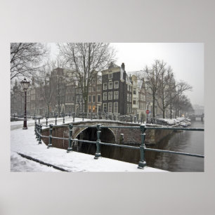 Poster Milou Amsterdam dans Pays-Bas en hiver