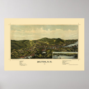 Poster Milton, NH Panoramic Map - 1888