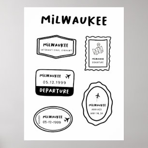 Poster Milwaukee - Collection de timbres de voyage