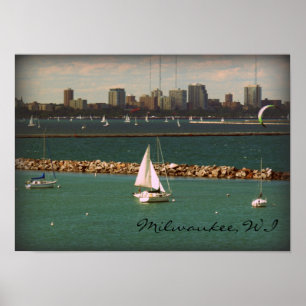 Poster Milwaukee, WI Skyline