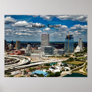 Poster Milwaukee, Wisconsin, paysage urbain