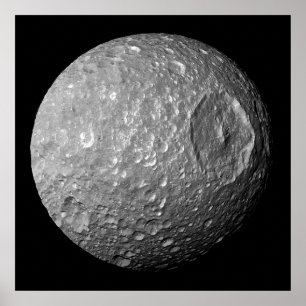 Poster Mimas la lune de Saturne de Cassini Spacecraft