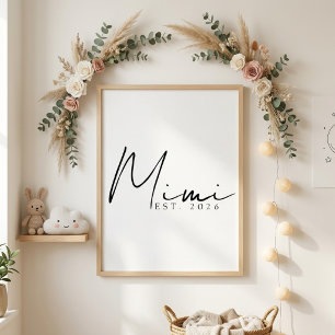 Poster Mimi intemporelle Année EST Élégante Famille Scrip