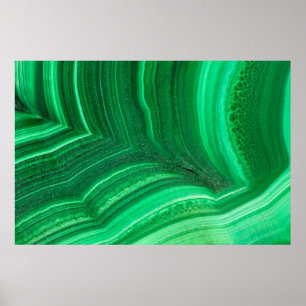 Poster Minéral malachite vert brillant