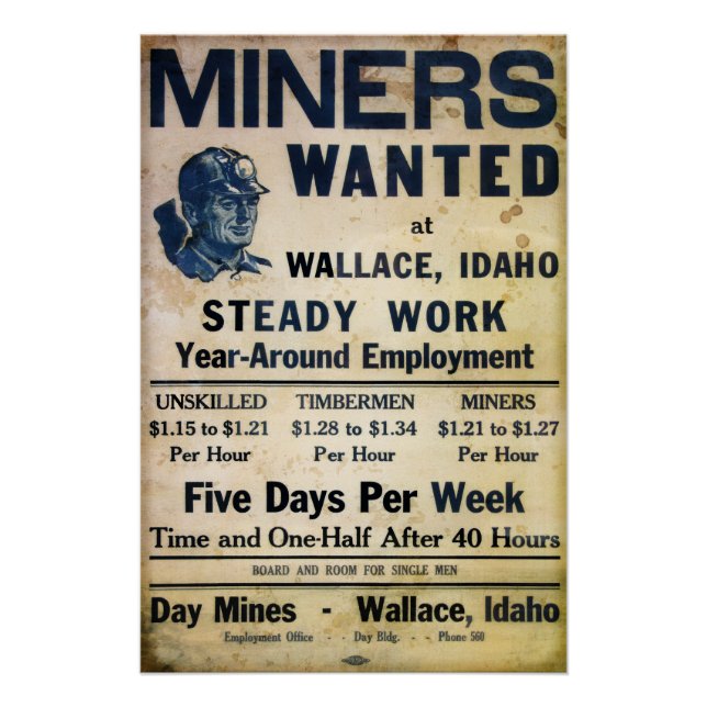 Poster Mineurs Recherché 1939 (Devant)